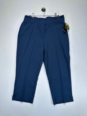 PGA Tour Golf Capri Pants Blue Stretch Pull-On UV Protection Size 12 NWT